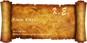 Kass Edit névjegykártya